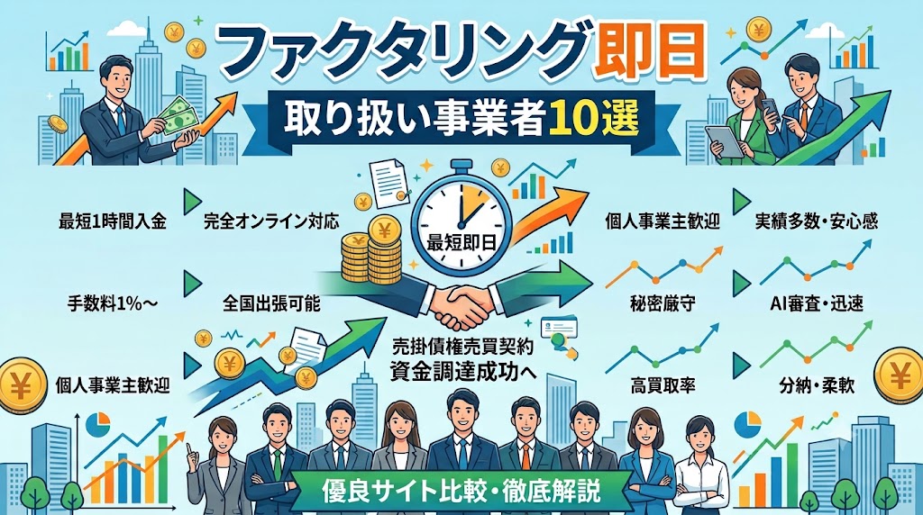 「ファクタリング即日」取り扱い事業者10選図