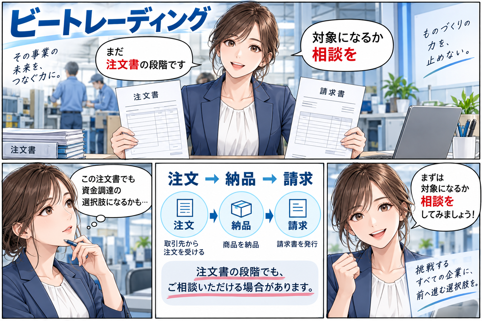 ビートレーディング|金額や相談方法に応じた窓口を選べるを解説する漫画図解