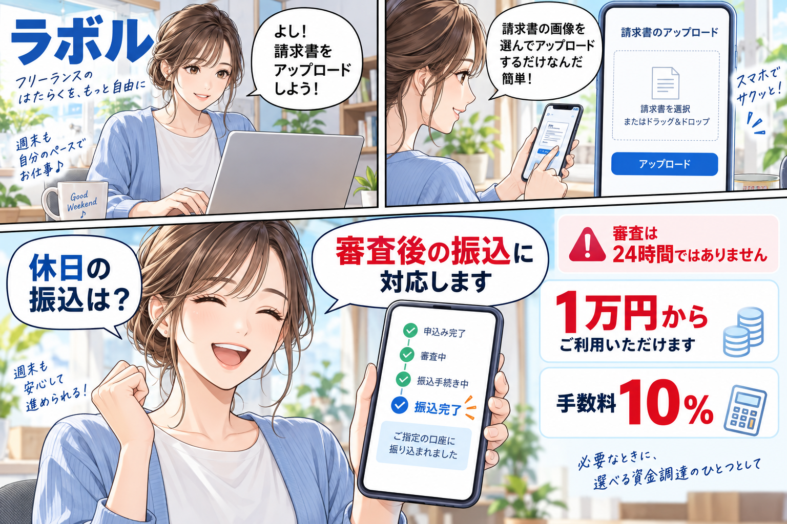 ラボル|少額の請求書を使いたいフリーランスの候補を解説する漫画図解