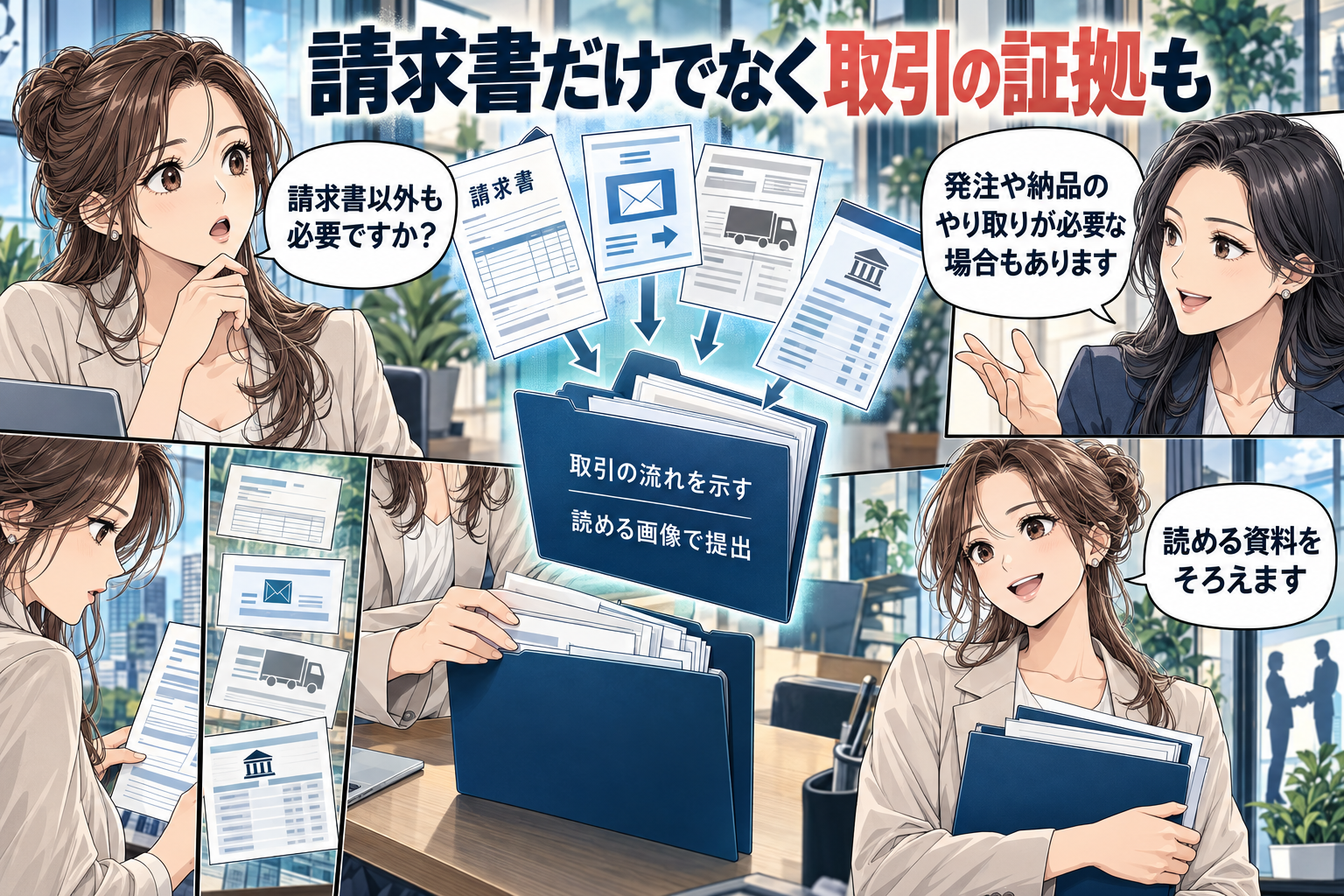 請求書・本人確認・取引資料を読める状態でそろえるの漫画図解