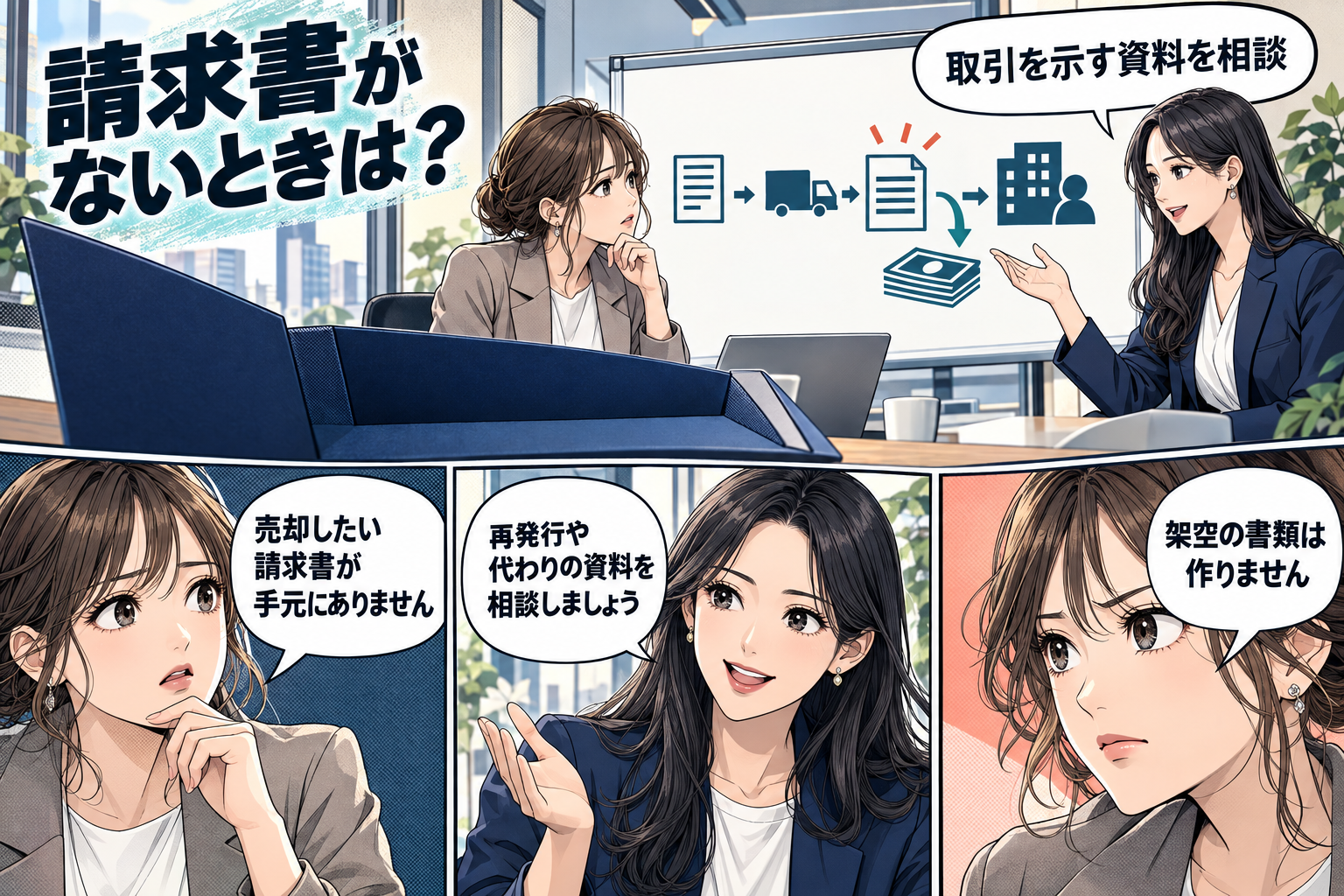請求書が手元にない場合も申し込めますか?の漫画図解